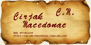 Ćirjak Macedonac vizit kartica